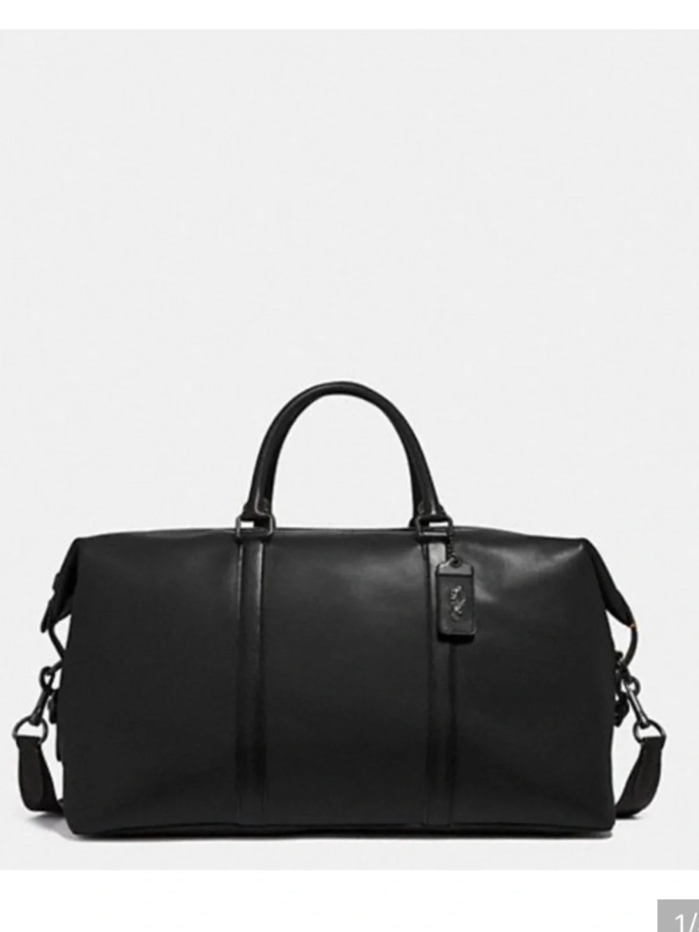 Coach Black Leather Duffel Bag for Men